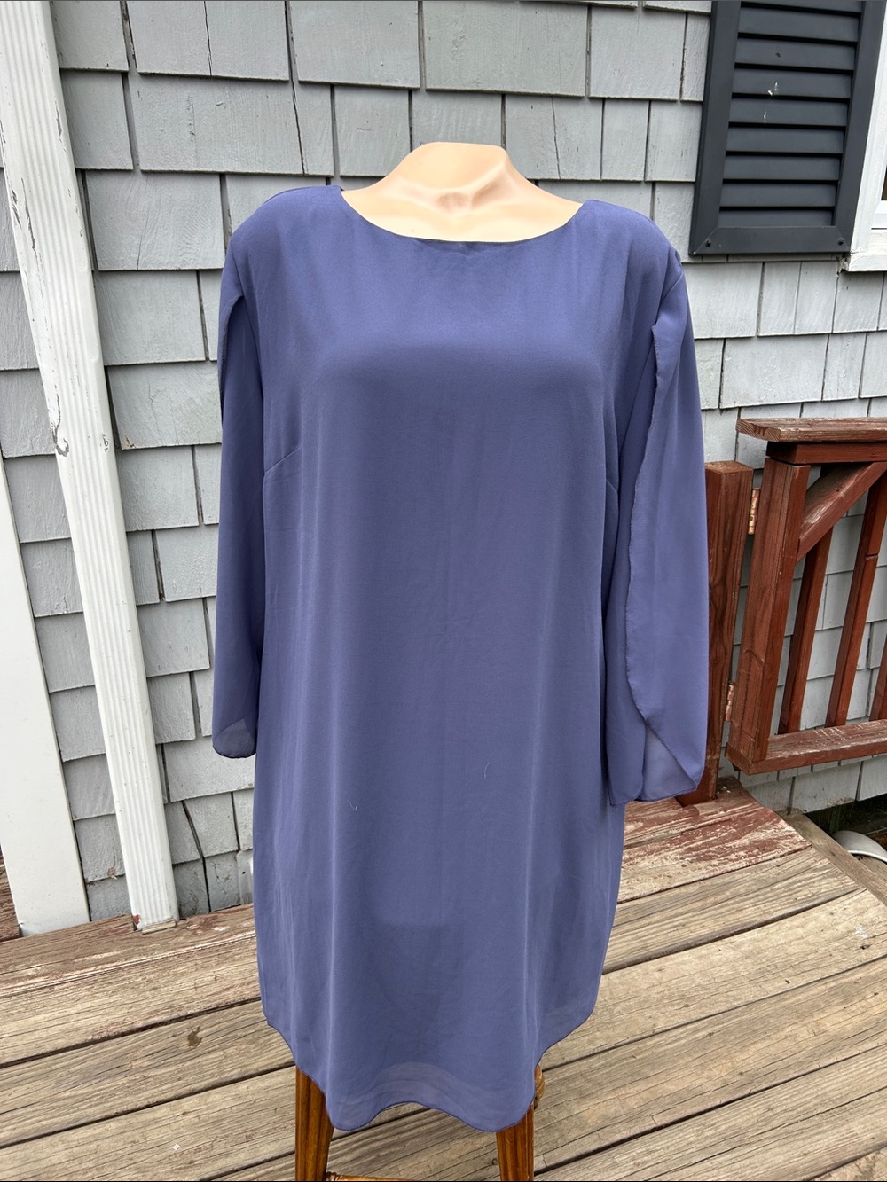 Grace Karin Women's Slate Blue Long-Sleeve Shift Dress 2xl